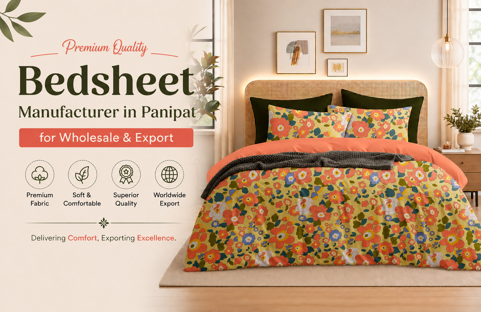 Bedsheet Manufacturer in Panipat for Wholesale & Export