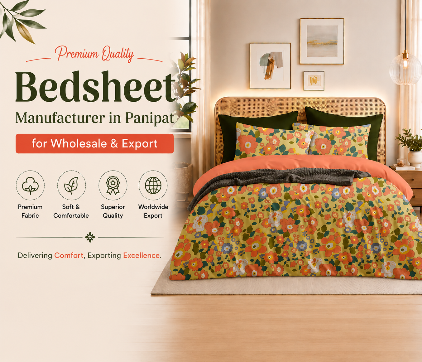 Bedsheet Manufacturer in Panipat for Wholesale & Export