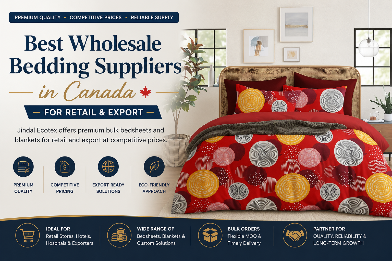 Best Wholesale Bedding Suppliers in Canada for Retail & Export